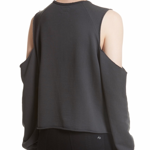 NWT $225 Rag & Bone Standard Issue Gray Cold Shoulder Sweatshirt in size XXS! - Picture 7 of 7